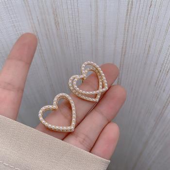 360Home Silber pin Perle luftige Vintage Ohrringe E2182 gold